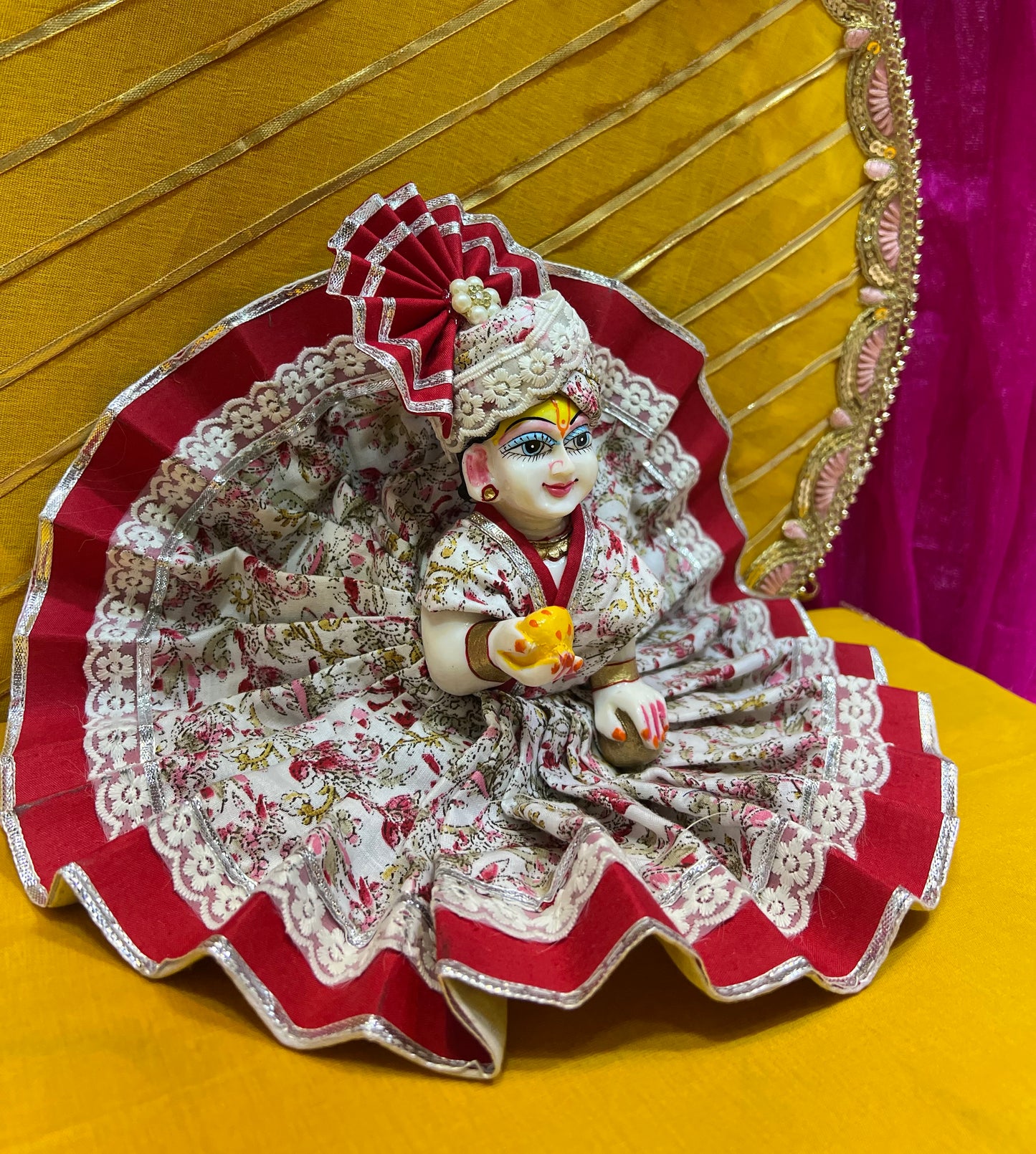 Floral Cotton Dress for Laddu Gopal β Handcrafted Comfort πΈπΆ