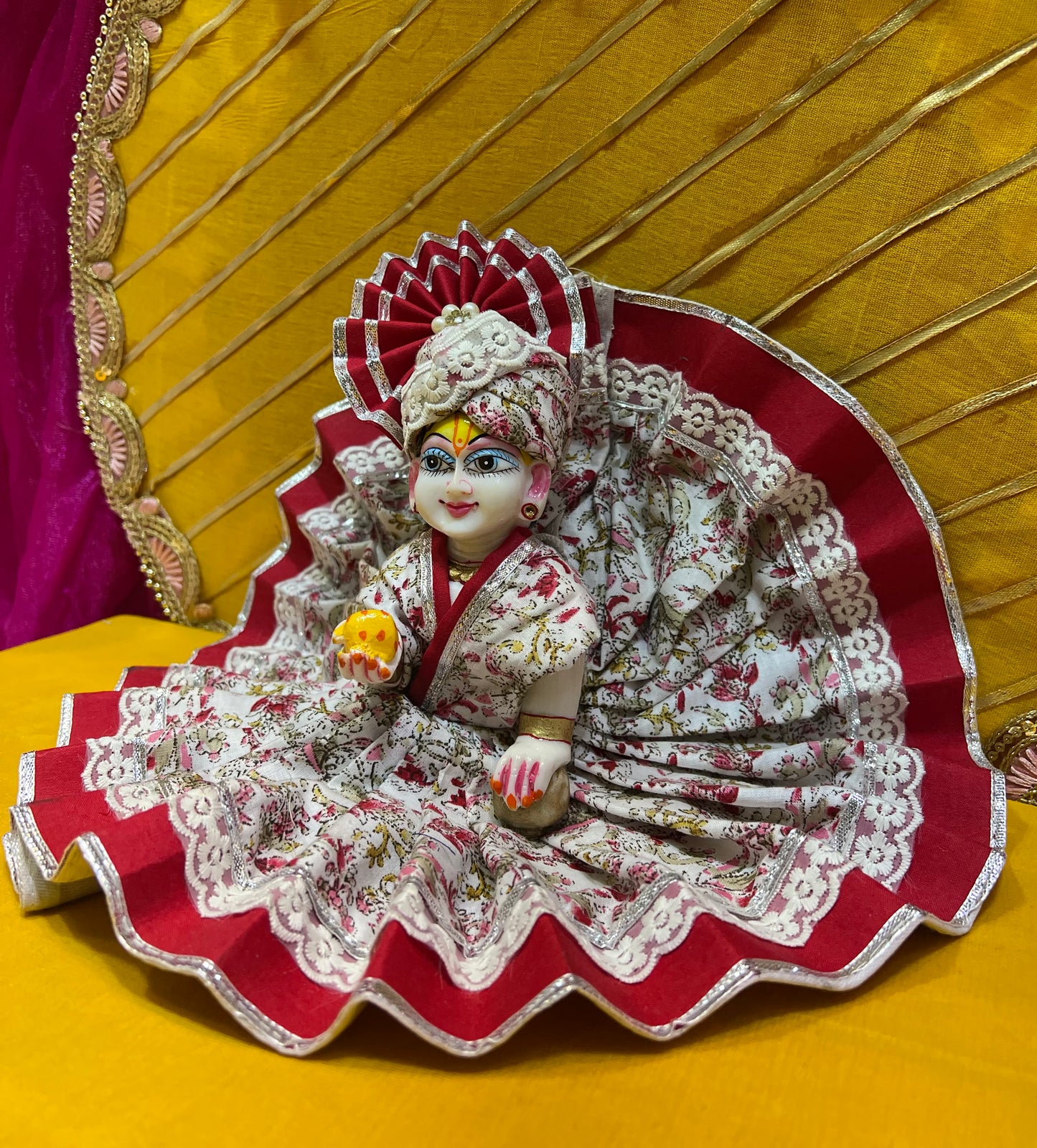 Floral Cotton Dress for Laddu Gopal β Handcrafted Comfort πΈπΆ