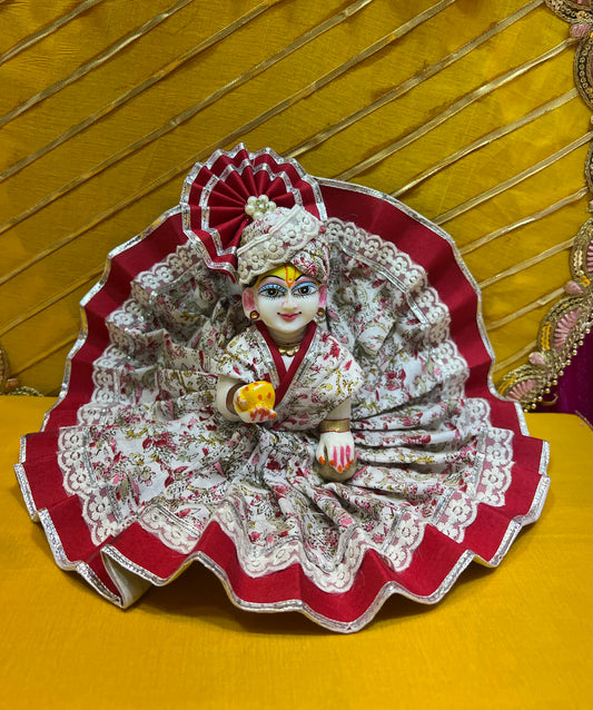 Floral Cotton Dress for Laddu Gopal – Handcrafted Comfort 🌸👶